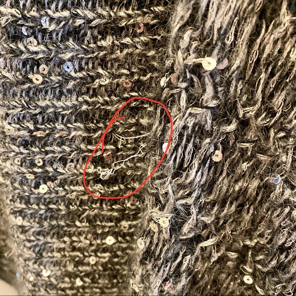 Express Sweater Cardigan Silver Sequin Size M - Picture 5 of 5